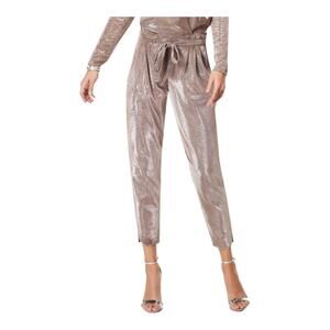 Ramy Brook pants Allyn metallic tie waist cropped size X-Small XS